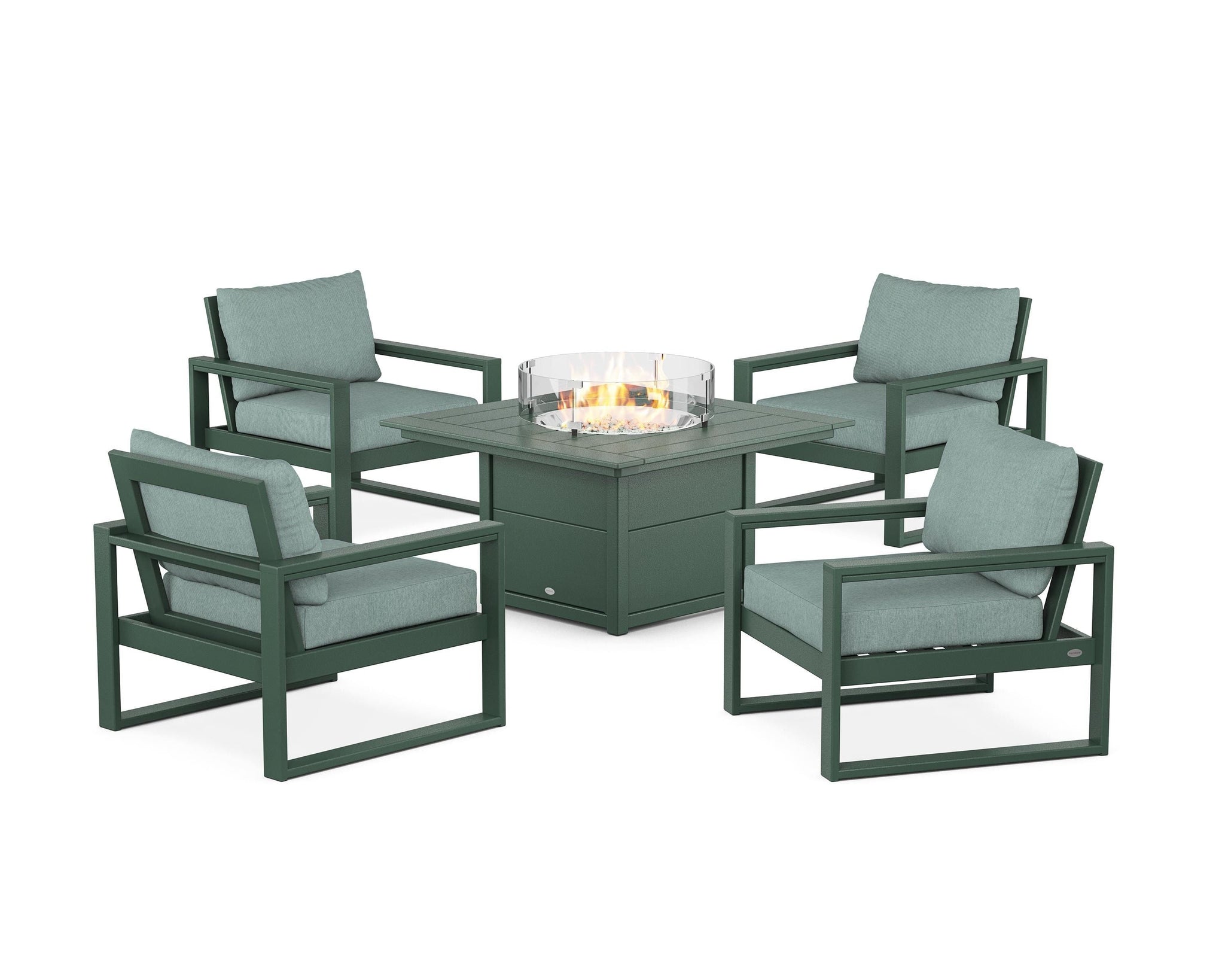 EDGE Sectional 5-Piece Deep Seating Set with Fire Pit Table
