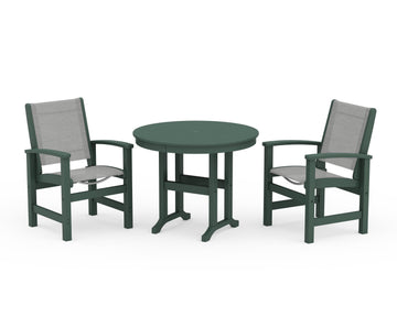 Coastal 3-Piece Round Dining Set