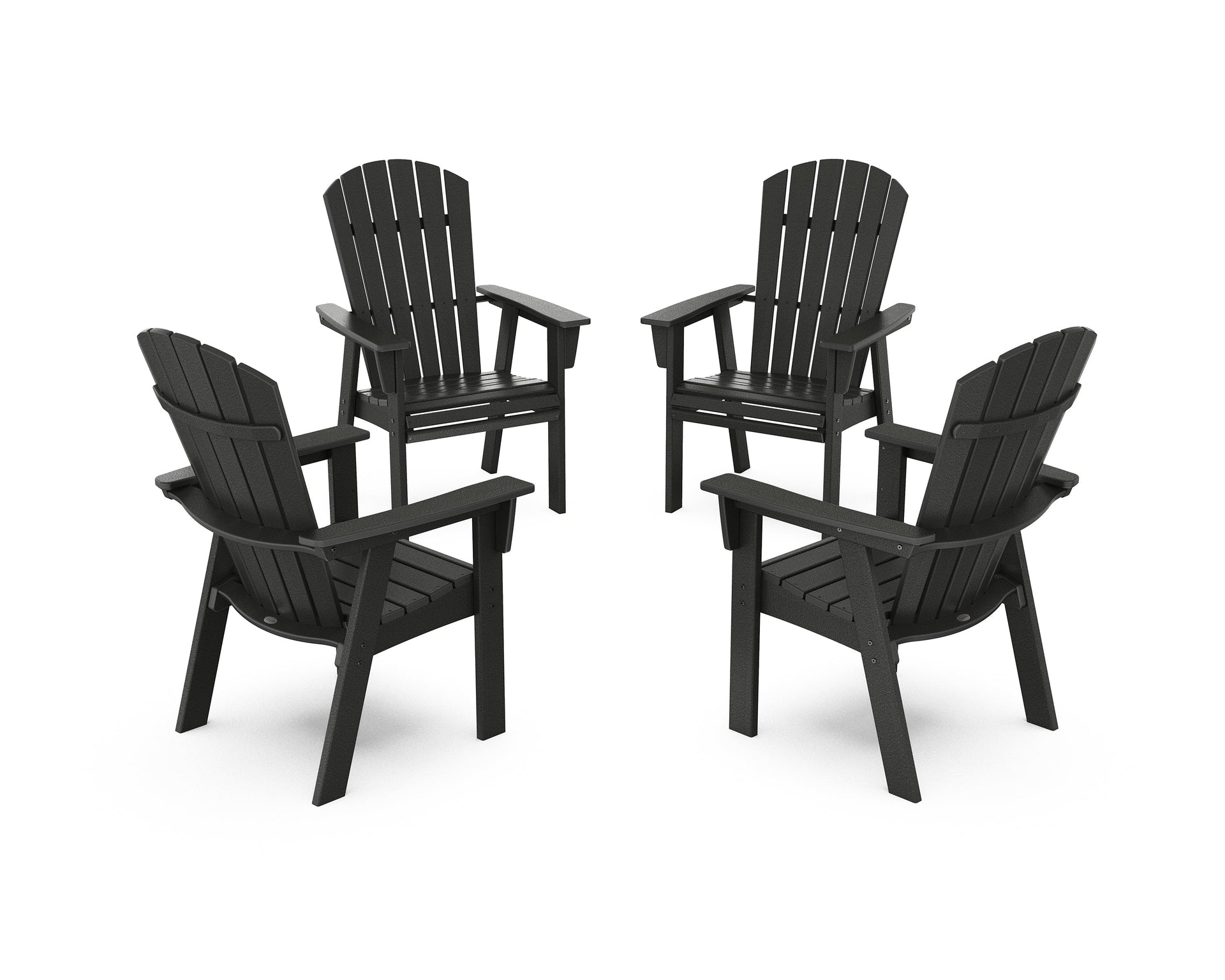 Nautical 4-Piece Curveback Upright Adirondack Conversation Set