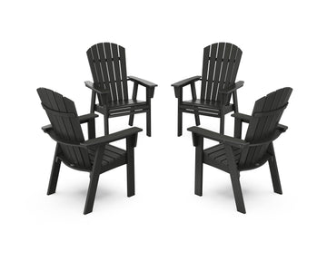 Nautical 4-Piece Curveback Upright Adirondack Conversation Set