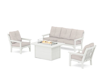 Vineyard Deep Seating Fire Pit Table Set