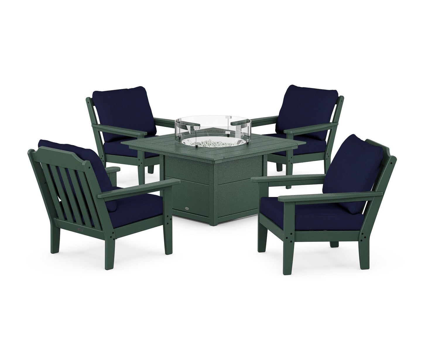 Cottage 5-Piece Deep Seating Set with Fire Pit Table