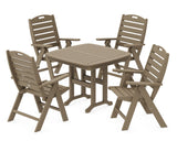 Nautical Folding Highback Chair 5-Piece Dining Set