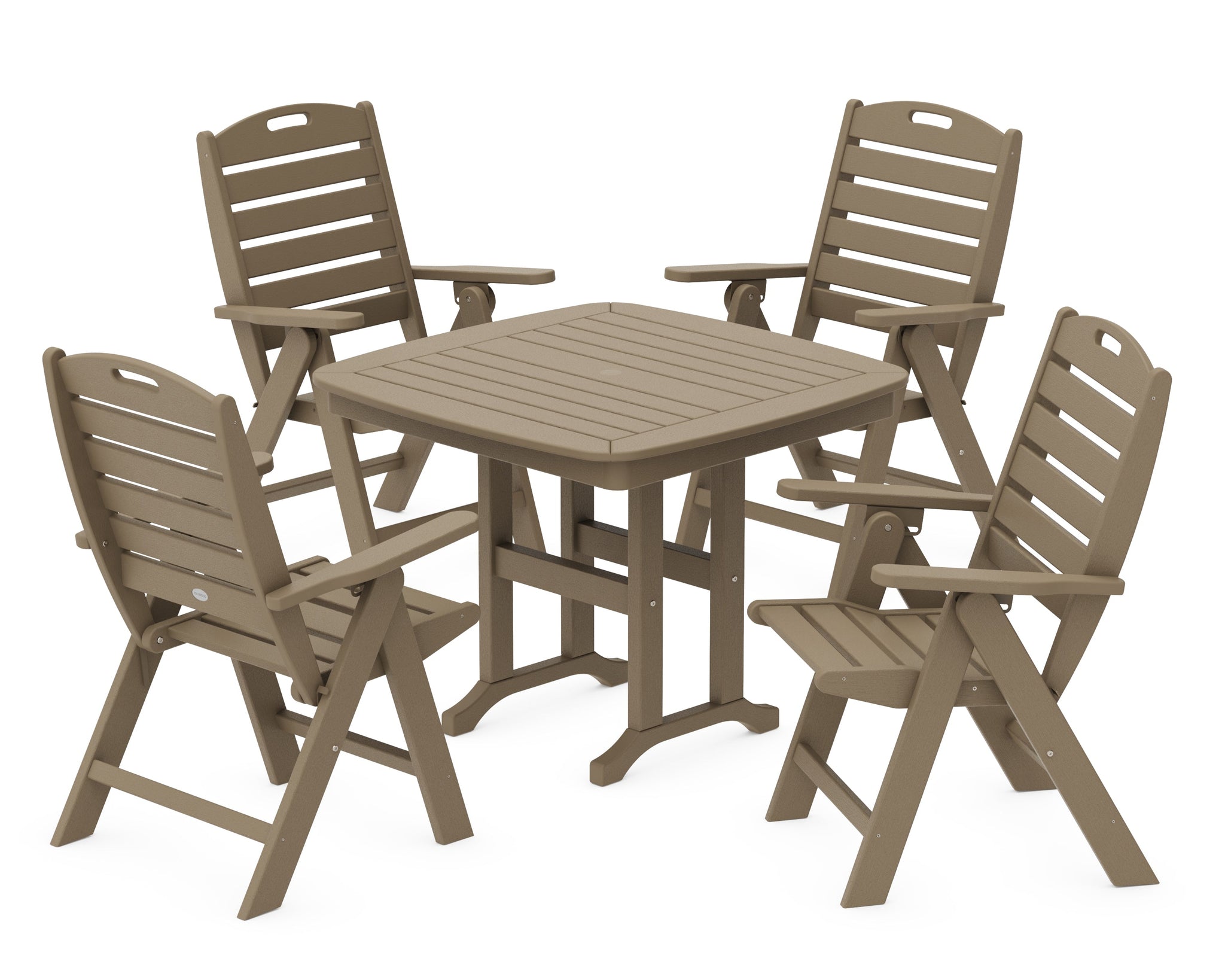 Nautical Folding Highback Chair 5-Piece Dining Set