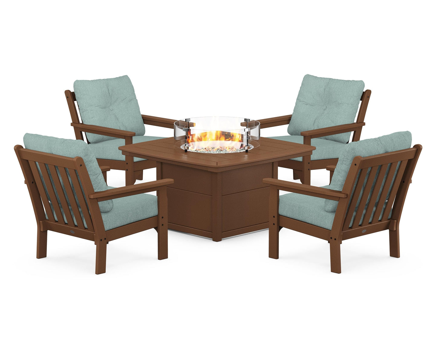 Vineyard 5-Piece Conversation Set with Fire Pit Table