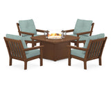 Vineyard 5-Piece Conversation Set with Fire Pit Table