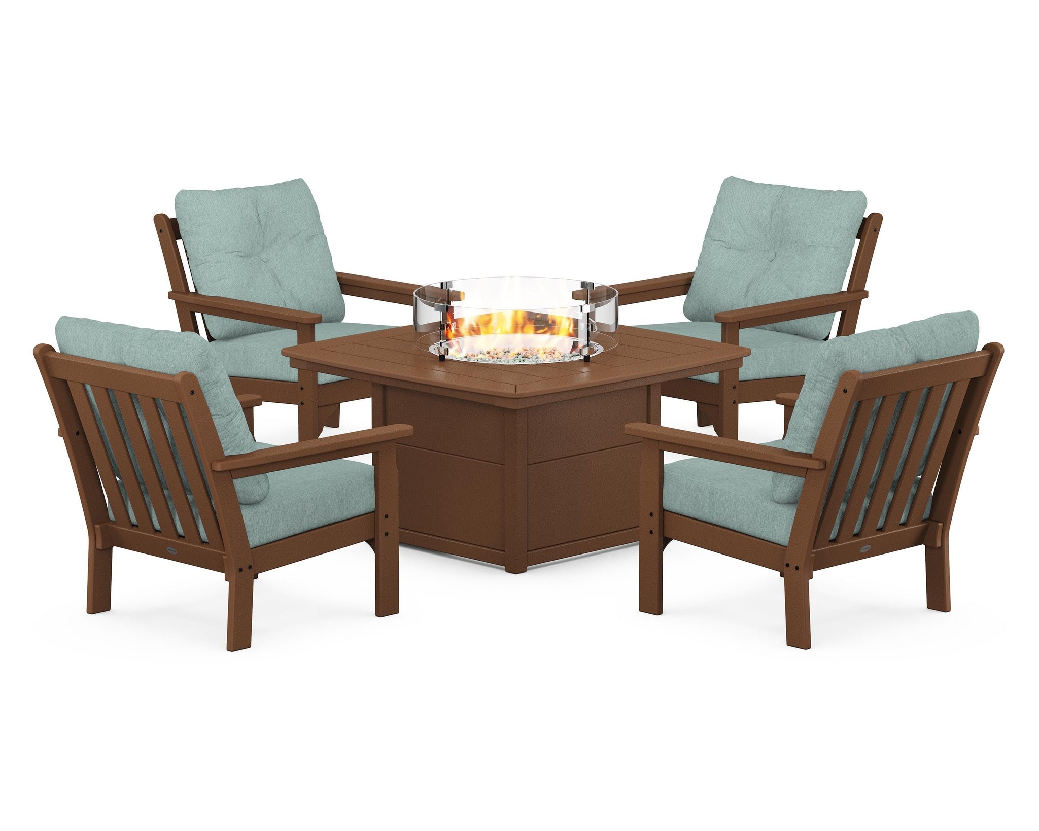 Vineyard 5-Piece Conversation Set with Fire Pit Table