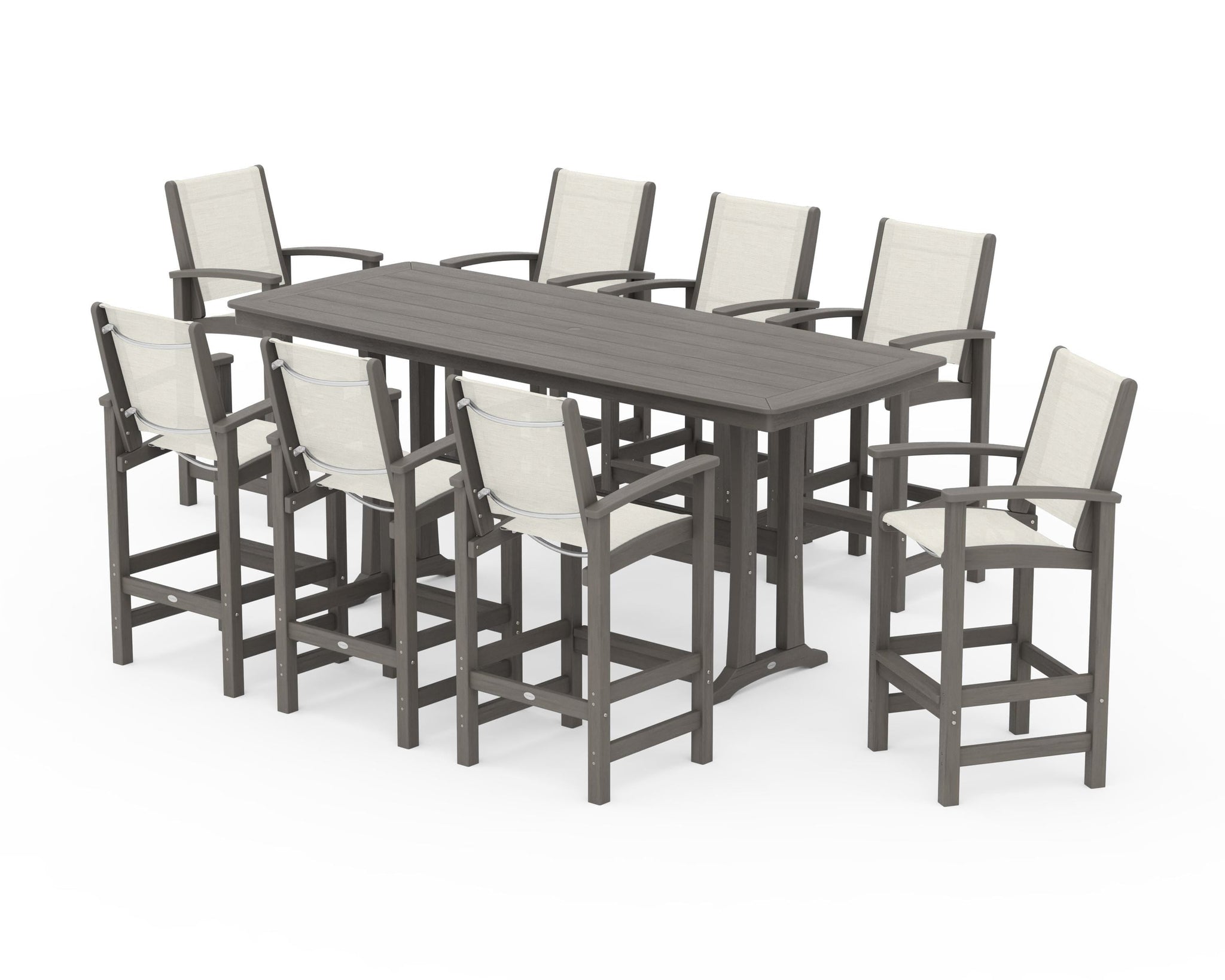 Coastal 9-Piece Bar Set with Trestle Legs