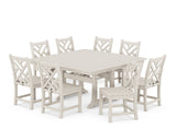 Chippendale 9-Piece Nautical Trestle Dining Set