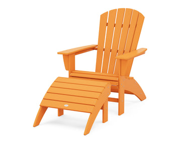 Nautical Curveback Adirondack Chair 2-Piece Set with Ottoman