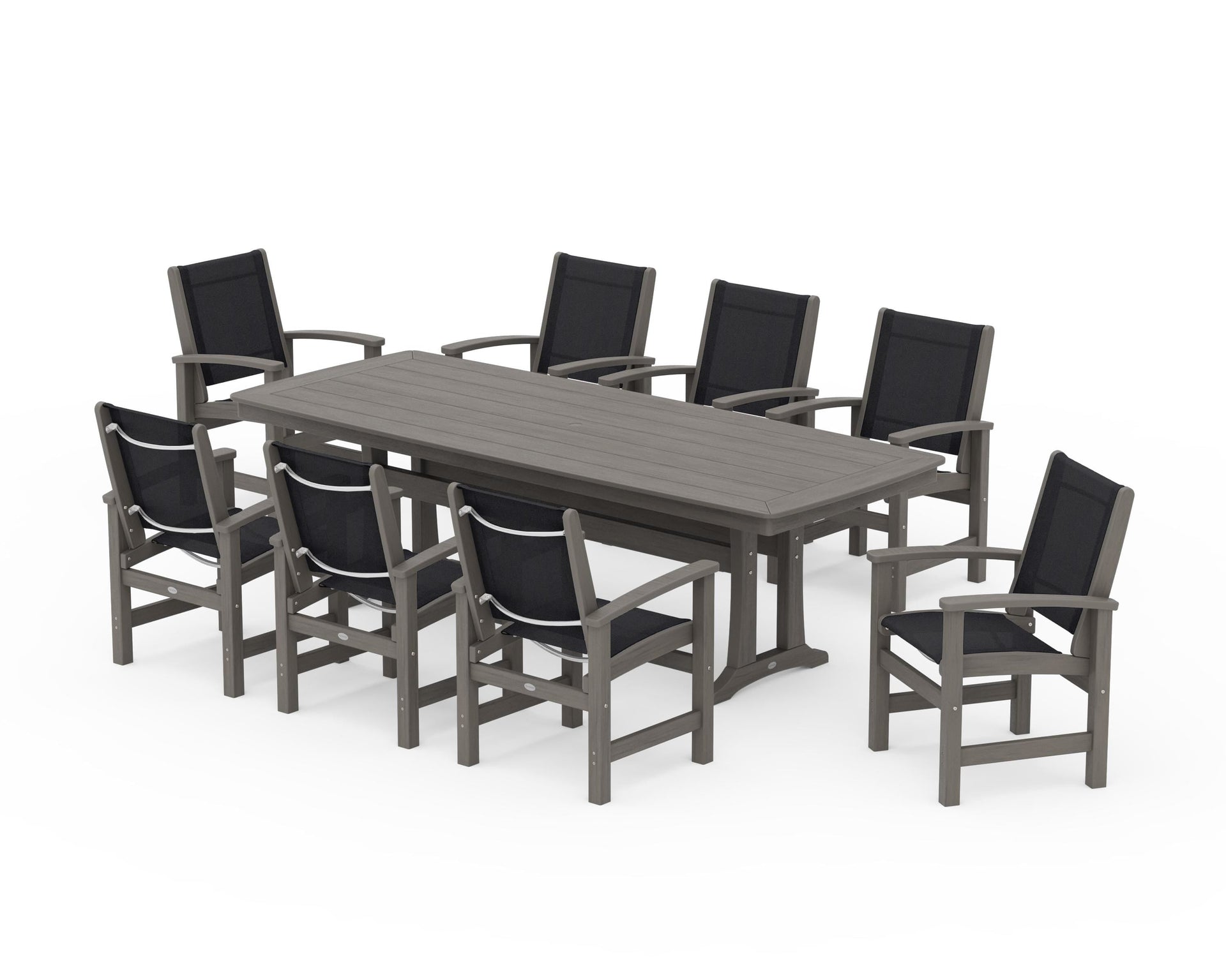Coastal 9-Piece Dining Set with Trestle Legs