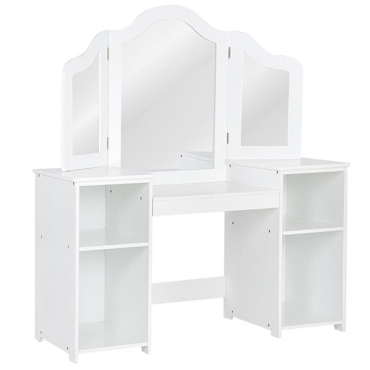Costway Kids Room Furniture Bundle Bed Table & Chairs Storage Vanity 61985496 New