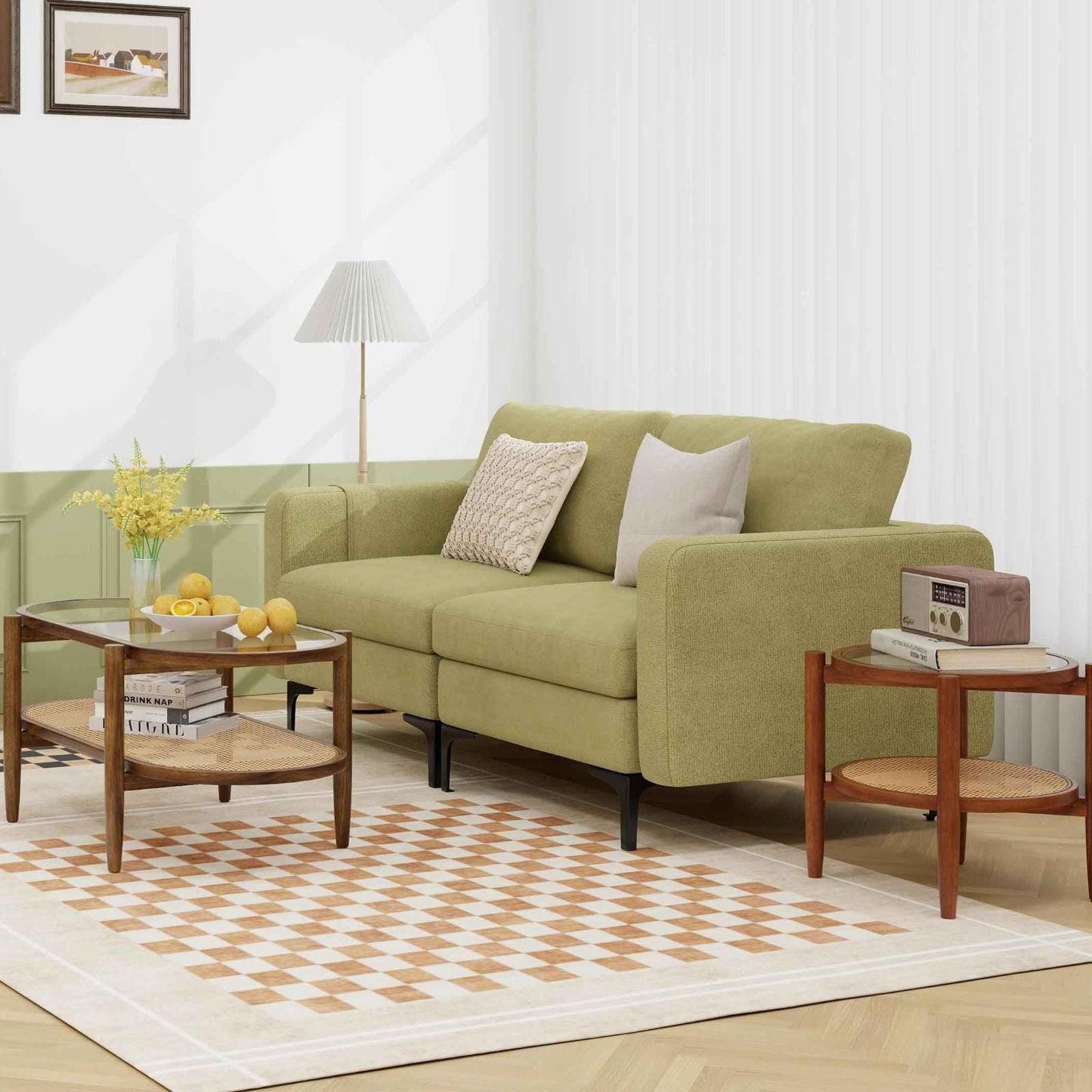 Costway Modern Living Room Furniture Set TV Stand Sofa Coffee Table Side Table 46512675 New
