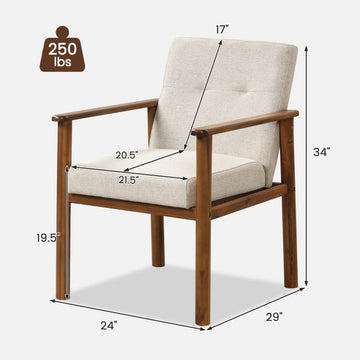 Costway Modern Living Room Set Loveseat Armchair Side & Coffee Table 95971332 New