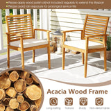 Costway 7-Piece Acacia Wood Patio Dining Set w/ Umbrella Hole 56942348 New