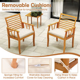 Costway 7-Piece Acacia Wood Patio Dining Set w/ 1.97" Umbrella Hole & Padded Cushions 19502425 New
