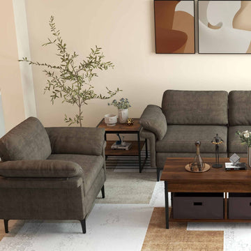 Costway Modern Fabric Sofa Accent Chair 2 Side Tables Living Room Set 57733364 New