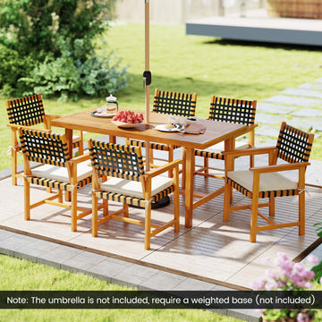 Costway 7-Piece Patio Dining Set for 6 Farmhouse 66209256 New