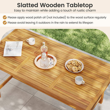 Costway 7-Piece Patio Dining Set for 6 Farmhouse 66209256 New