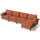 Costway 3-Piece Modern Living Room Furniture Set Accent Chair Side Table L-Shaped Sectional Sofa 64701263 New
