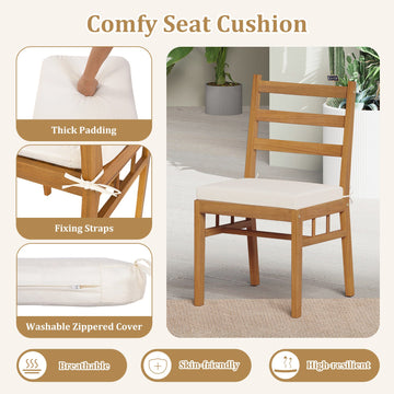 Costway 7-Pc Patio Acacia Wood Outdoor Dining Set Rectangular Table & Chairs 92227628 New
