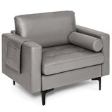 Costway Living Room Set Floor Lamp Accent Chair 3-Seat Sofa 77819698 New