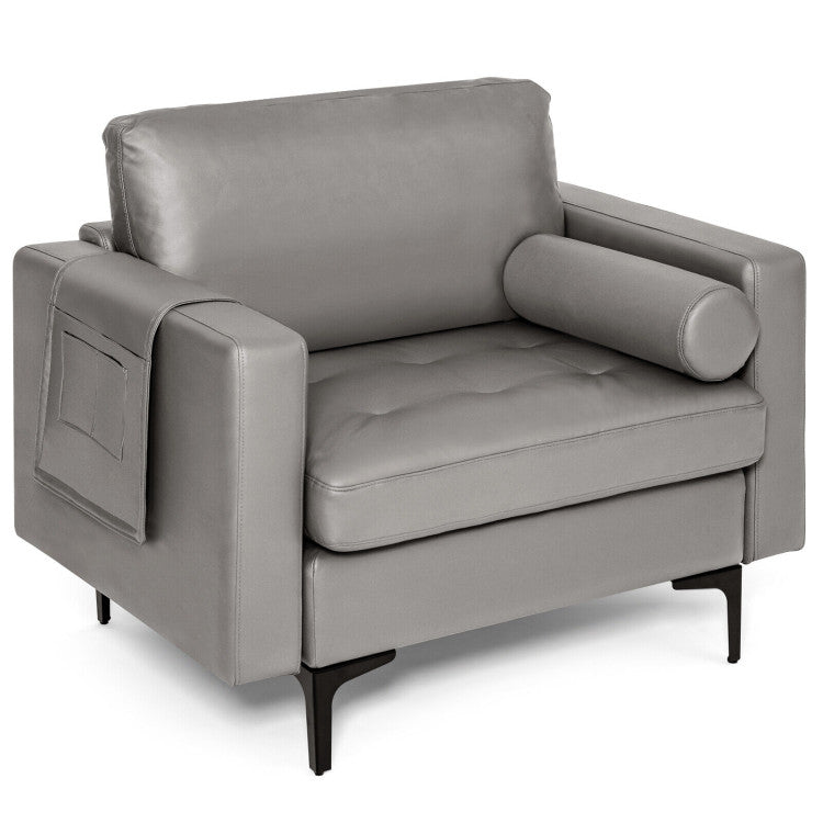Costway Living Room Set Floor Lamp Accent Chair 3-Seat Sofa 77819698 New