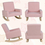 Costway Kids Room Furniture Bundle Twin Pink Bed Blue & Pink Rocking Chairs Storage End Table 78711821 New