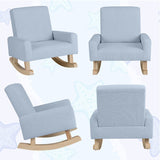 Costway Kids Room Furniture Bundle Twin Pink Bed Blue & Pink Rocking Chairs Storage End Table 78711821 New