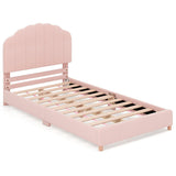 Costway Kids Room Furniture Bundle Twin Pink Bed Blue & Pink Rocking Chairs Storage End Table 78711821 New