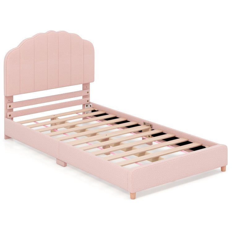 Costway Kids Room Furniture Bundle Twin Pink Bed Blue & Pink Rocking Chairs Storage End Table 78711821 New