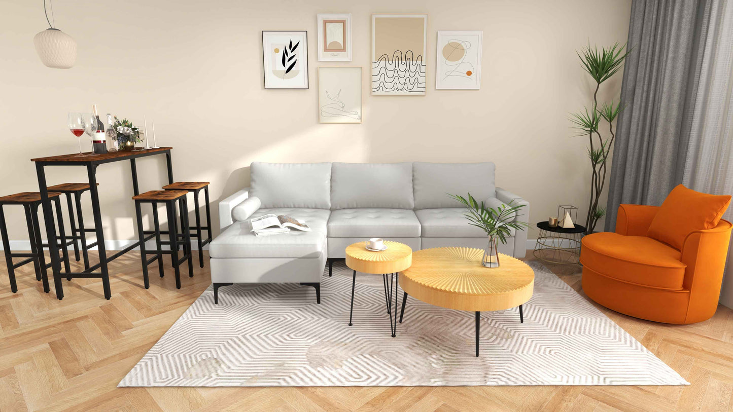 Costway 8-Piece Industrial Modern Living Dining Room Furniture Set 78258762 New