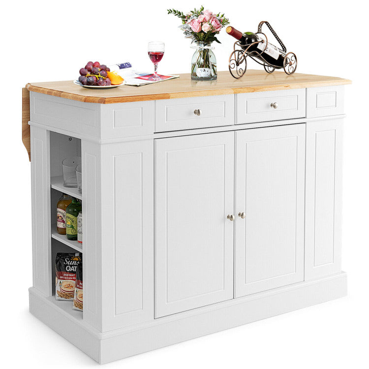 Costway 3-Piece Kitchen Island Bar Stools Storage Cart Set 23446435 New