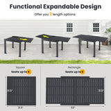 Costway 7-Pc Patio Dining Set Aluminum Rectangular Table Stackable Armchairs 74872645 New