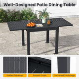 Costway 7-Pc Patio Dining Set Aluminum Rectangular Table Stackable Armchairs 74872645 New