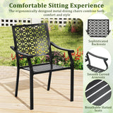 Costway 7-Pc Patio Dining Set Aluminum Rectangular Table Stackable Armchairs 74872645 New