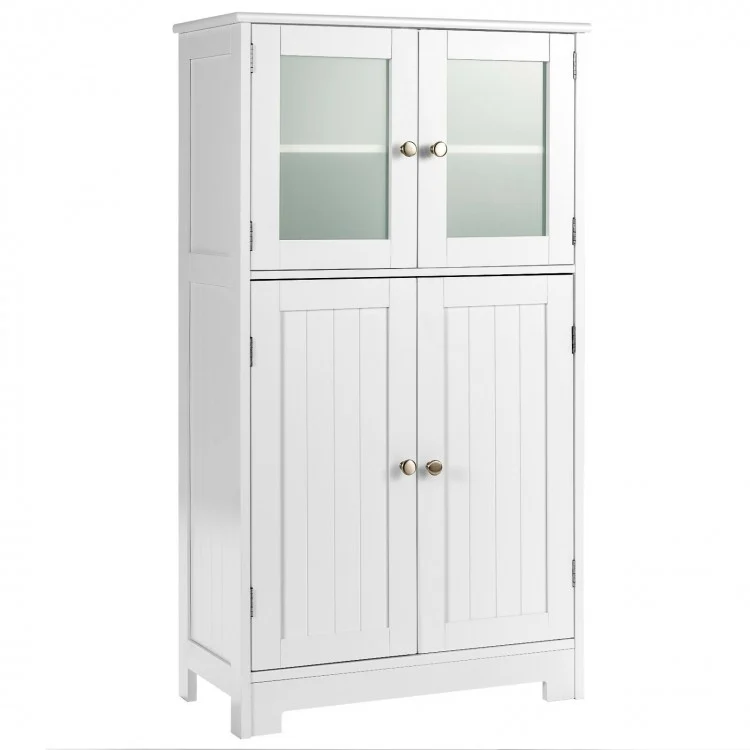 Costway 4-in-1 Bathroom Storage Cabinet & Towel Rack Set 93451574 New