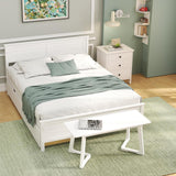 Costway 4-Piece Twin Bedroom Furniture Set Bed Frame Vanity Desk Bench Jewelry Armoire 23686651 New