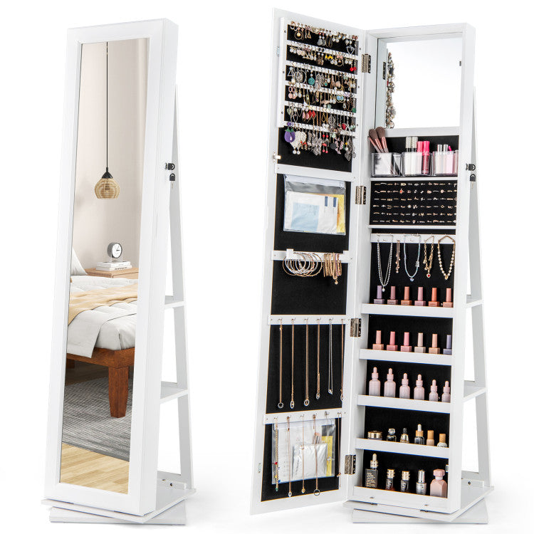 Costway 4-Piece Twin Bedroom Furniture Set Bed Frame Vanity Desk Bench Jewelry Armoire 23686651 New