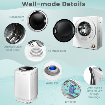 Costway Electric Washer & Dryer Combo 70760245 New