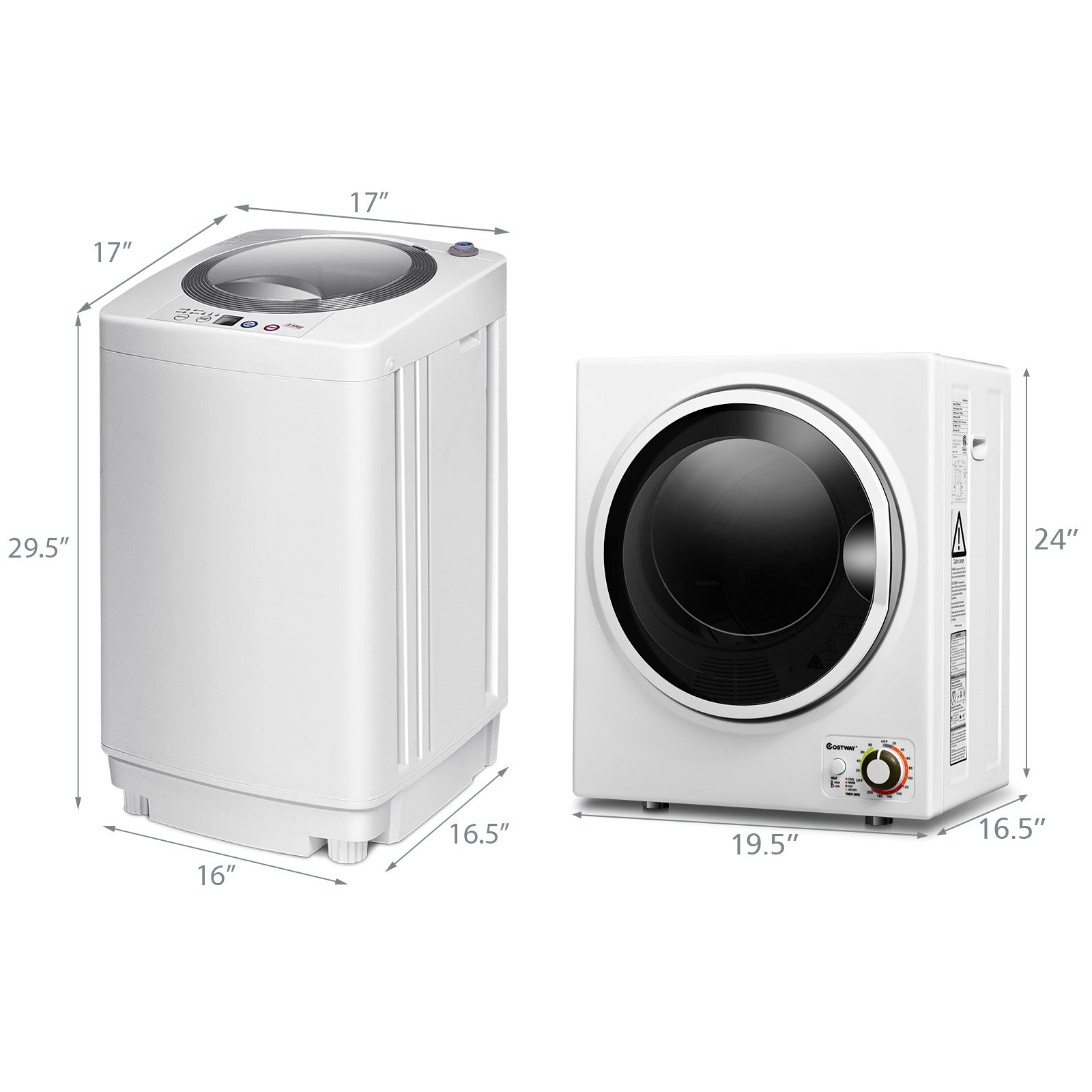 Costway Electric Washer & Dryer Combo 70760245 New