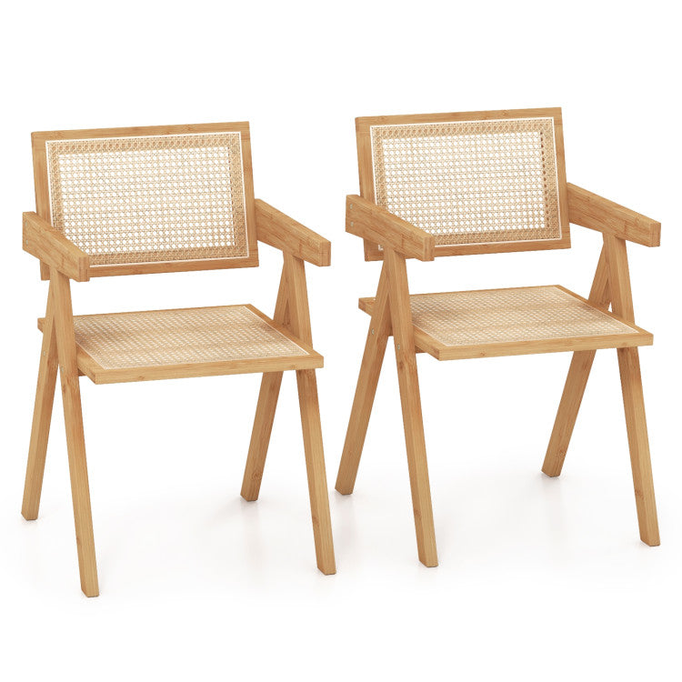 Costway Extendable Kitchen Dining Set w/ Table, 2 Rattan Chairs & Cabinet 39764670 New