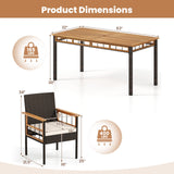 Costway 7-Piece PE Wicker Patio Dining Set Garden Backyard 76137210 New