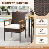 Costway 7-Piece PE Wicker Patio Dining Set Garden Backyard 76137210 New