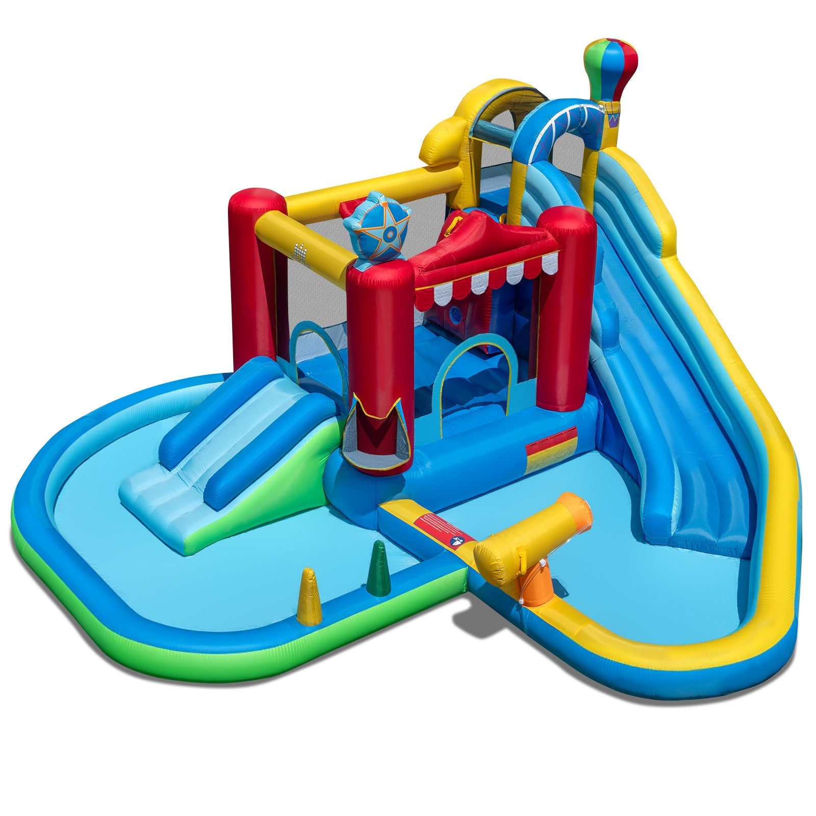 Costway Inflatable Water Park Splash Pool 50 Ocean Balls 750W Blower 31831448 New