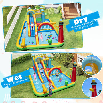 Costway Inflatable Water Slide Jumping Area Climbing Wall 61205588 New
