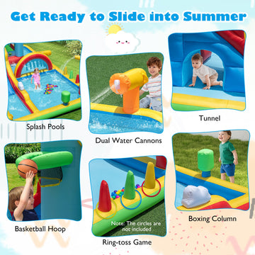 Costway Inflatable Water Slide Jumping Area Climbing Wall 61205588 New