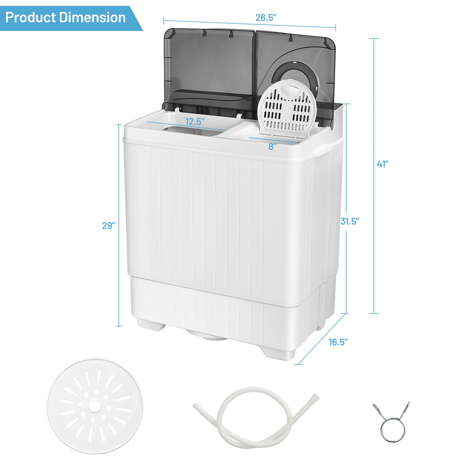 Costway Compact Washer Dryer Laundry Combo 22842530 New