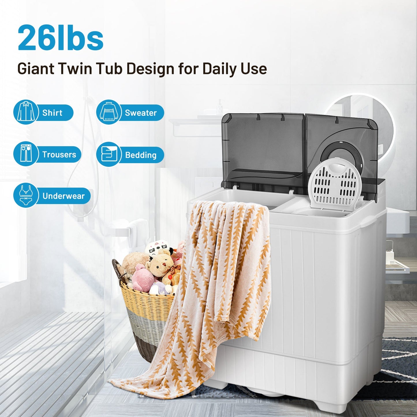 Costway Compact Washer Dryer Laundry Combo 22842530 New