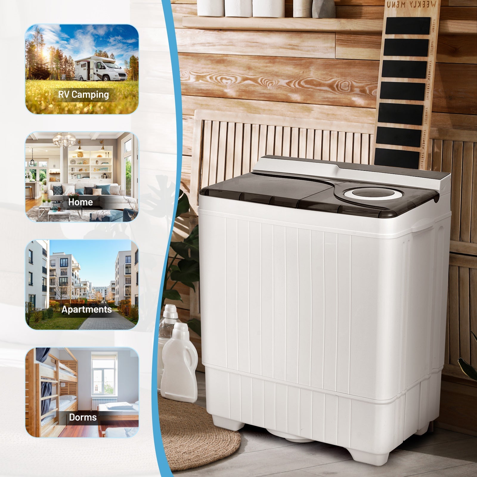 Costway Compact Washer Dryer Laundry Combo 22842530 New
